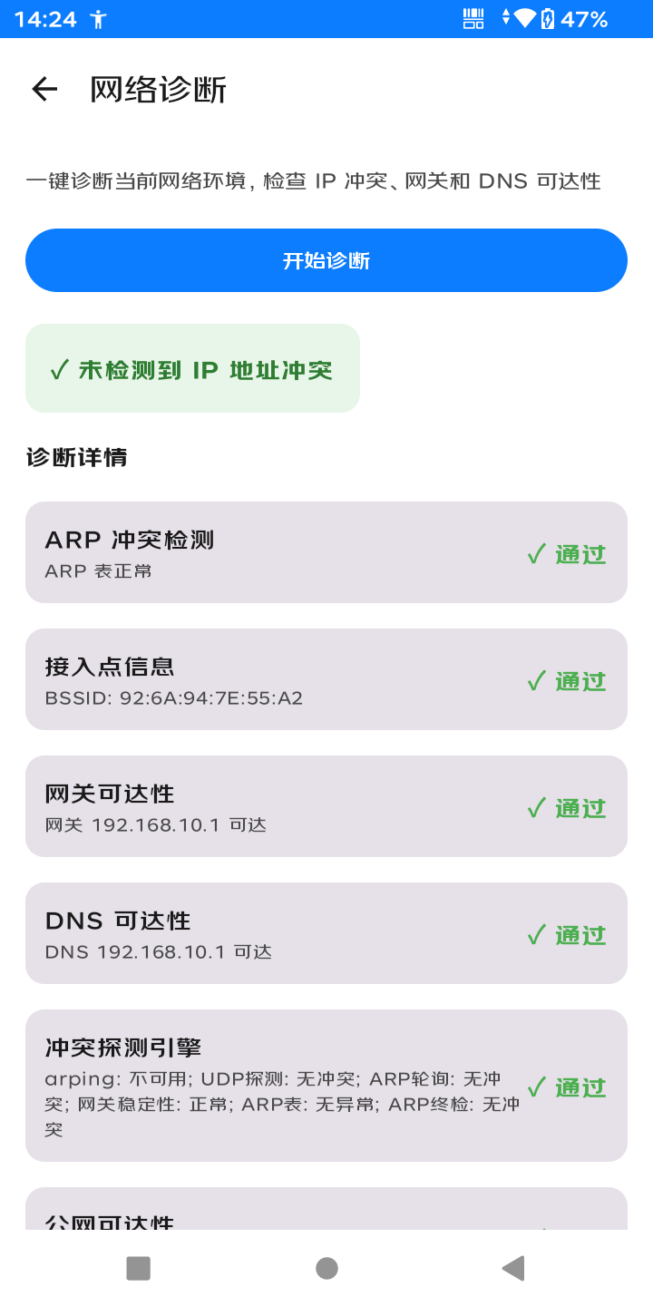 Ping 测试结果页面